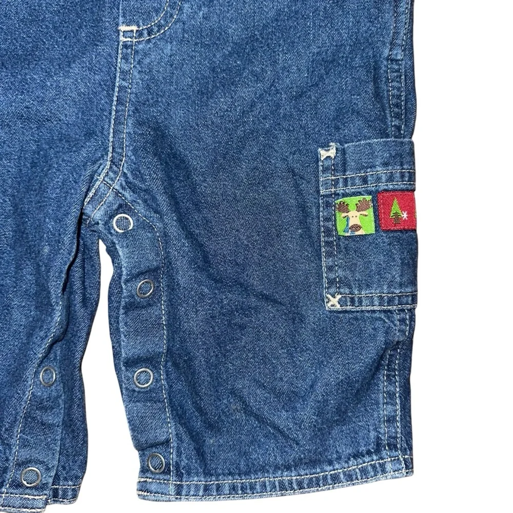 Vintage Corcoran Christmas‎ denim overalls size 9M